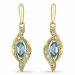 lange Topas Brillantohrringen in 9 Karat Gold mit Topas und Diamant