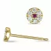 runden Rubin Ohrstecker in 9 Karat Gold mit Diamant und Rubin 