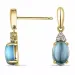 ovalen Topas Diamantohrringe in 9 Karat Gold mit Diamant und Topas