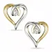Herz Diamant Ohrringe in 9 Karat Gold und Weißgold mit Diamant 
