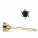 2 x 0,10 ct schwarzem Diamant Solitärohrstecker in 9 Karat Gold mit schwarz Diamant