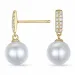 Perle Diamantohrringe in 9 Karat Gold mit Diamant 