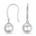 Perle Diamantohrringe in 9 Karat Weißgold mit Diamant 