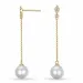 Perle Diamantohrringe in 9 Karat Gold mit Diamant 