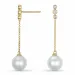 Perle Diamantohrringe in 9 Karat Gold mit Diamant 