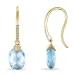 Blautopas Diamantohrringe in 9 Karat Gold mit Topas und Diamant