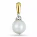 Perle Diamantanhänger in 9 karat Gold- und Weißgold 0,03 ct