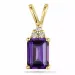 Viereckigem amethyst diamantanhänger in 9 karat gold 0,03 ct 1,00 ct