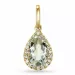 grünem Amethyst Diamantanhänger in 9 karat Gold 1,55 ct 0,10 ct