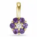 Elegant runder amethyst anhänger in 9 karat gold 0,02 ct ct 0,12 ct