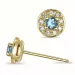 runden Topas Diamantohrringe in 9 Karat Gold mit Diamant und Topas