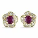 Blumen rubin diamantohrringe in 9 karat gold mit diamanten und rubinen 
