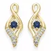 Saphir Diamantohrringe in 9 Karat Gold mit Diamant und Saphir 