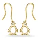 Pinguin diamant ohrringe in 9 karat gold mit diamanten