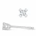 2 x 0,03 ct Diamant Solitärohrstecker in 14 Karat Weißgold mit Diamant