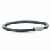 Runder schwarzem leder armband aus stahl x 4 mm
