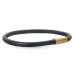 Runder schwarzem armband aus leder mit vergoldetem stahl x 4 mm