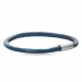 Runder blauem armband aus leder mit stahl x 4 mm