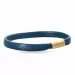 Flach blauem armband aus leder mit vergoldetem stahl  x 6 mm
