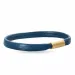 Flach blauem armband aus leder mit vergoldetem stahl x 6 mm