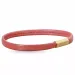 Flach rosa magnetarmband aus leder mit vergoldetem stahl x 6 mm