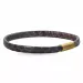 Flach braunem schlangenarmband aus leder mit vergoldetem stahl x 6 mm