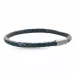 Runder schwarzem schlangenarmband aus leder mit stahl  x 4 mm