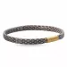 Flach braunem schlangenarmband aus leder mit vergoldetem stahl x 6 mm
