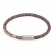 Runder braunem schlangenarmband aus leder mit stahl  x 4 mm