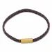 Flach violettem schlangenarmband aus leder mit vergoldetem stahl x 6 mm