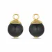 8 mm schwarzem Onyx Anhänger für Ohrringe in vergoldetem Sterlingsilber