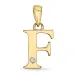 buchstab f Diamant Anhänger in 9 karat Gold 0,01 ct