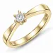 0,10 ct lab grown Diamant Solitärring in 9 Karat Gold 0,10 ct