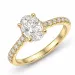 ovaler lab grown Diamant Ring in 14 Karat Gold 1,0 ct 0,26 ct