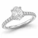 ovaler lab grown Diamant Ring in 14 Karat Weißgold 1,0 ct 0,26 ct