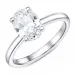 ovaler lab grown Diamant Solitärring in 14 Karat Weißgold 1,0 ct