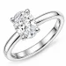 ovaler lab grown Diamant Solitärring in 14 Karat Weißgold 1,0 ct