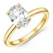 ovaler lab grown Diamant Solitärring in 14 Karat Gold 2,0 ct