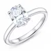 ovaler lab grown Diamant Solitärring in 14 Karat Weißgold 2,0 ct