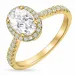 ovaler lab grown Diamant Ring in 14 Karat Gold 1,0 ct 0,33 ct