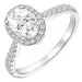 ovaler lab grown Diamant Ring in 14 Karat Weißgold 1,0 ct 0,33 ct