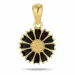 11 mm Marguerite schwarz Anhänger aus vergoldetem Sterlingsilber - Marie