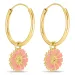 18 mm Marguerite pink Kreole in vergoldetem Silber - Marie