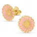 11 - 12 MM Marguerite pink Ohrstecker in vergoldetem Silber - Marie