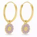 18 mm Marguerite violettem Emaille Kreole in vergoldetem Sterlingsilber - Marie
