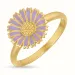 11 mm Marguerite violettem Ring aus vergoldetem Sterlingsilber - Marie