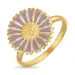 14 mm Marguerite violettem Ring aus vergoldetem Sterlingsilber - Marie