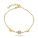 Herz Marguerite violettem Armband aus vergoldetem Sterlingsilber - Maggie