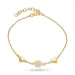 Herz Marguerite rosa Armband aus vergoldetem Sterlingsilber - Maggie