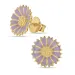 11,5 mm Marguerite violettem Ohrstecker in vergoldetem Sterlingsilber - Marie